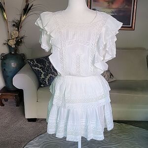 LoveShackFancy Stella Dress Antique White Size XL